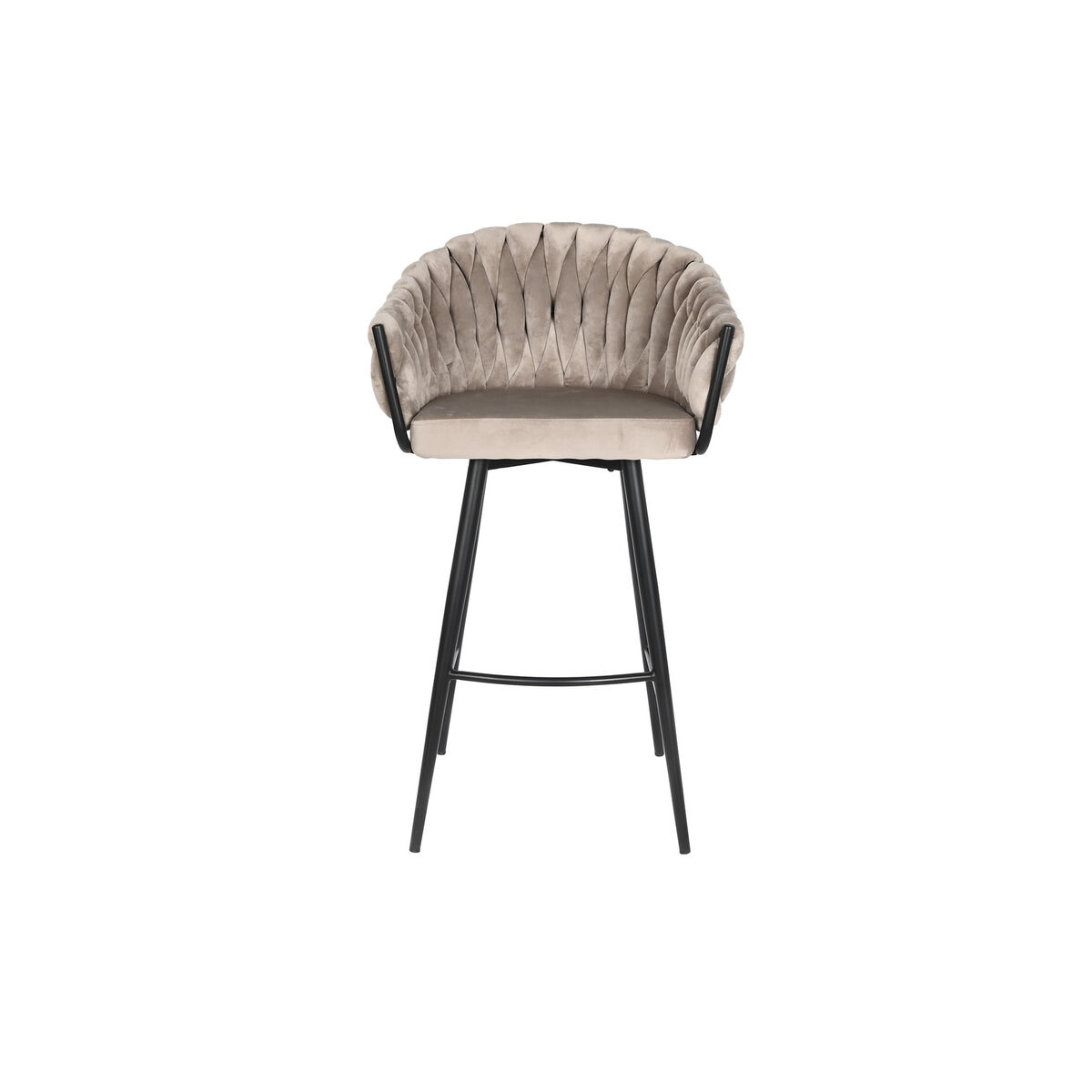 taburete DKD Home Decor Melns Bēšs Metāls 61 x 52 x 101 cm